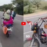 Grandma was seen speeding on the road with her bike